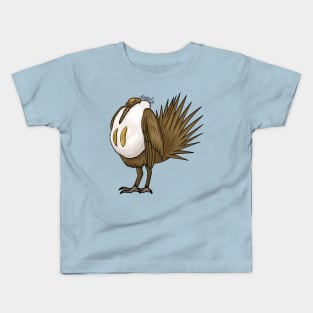 Great sage grouse bird cartoon illustration. Kids T-Shirt